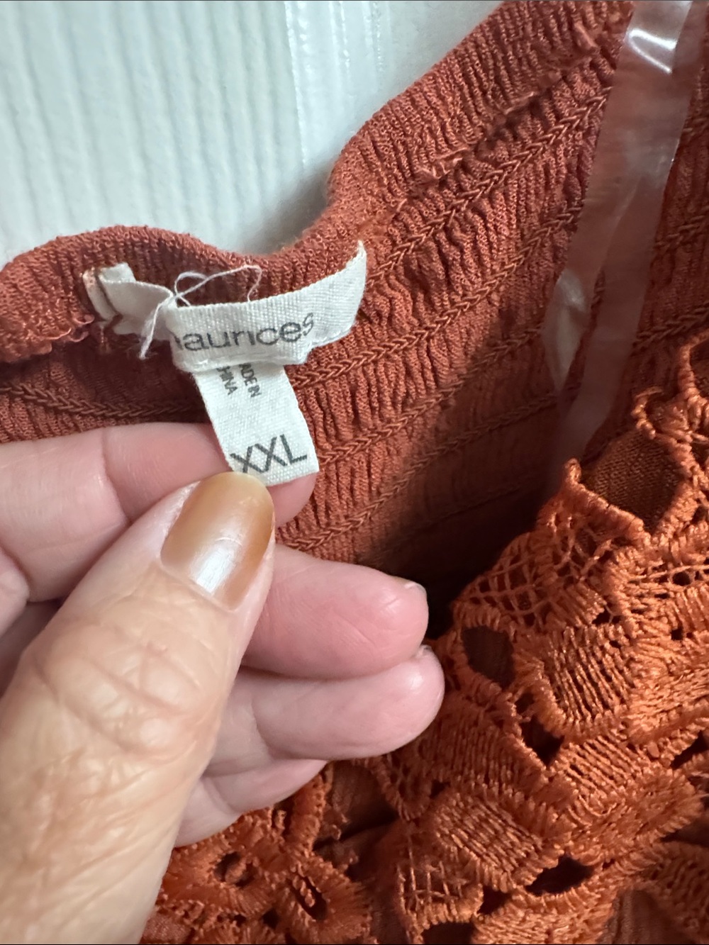 Maurices Rust Crochet Bodice Strappy Midi Dress - Picture 3 of 5